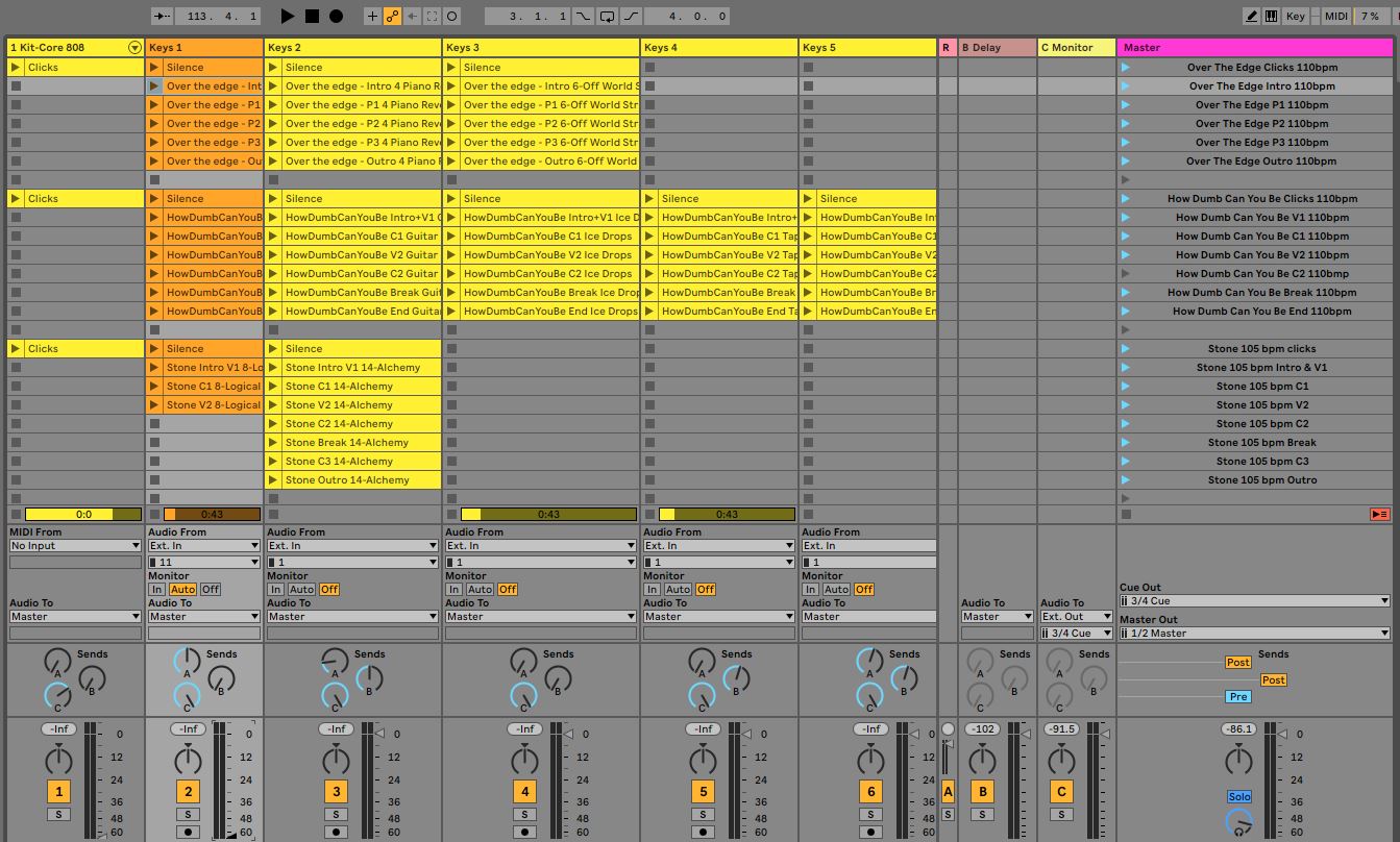 A live setup with Ableton Live