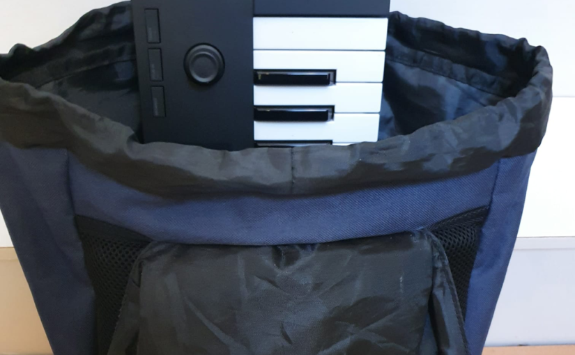 Backpack with a mini keyboard
